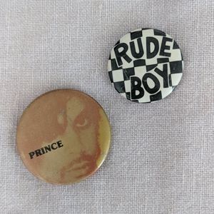 Vintage 80s Prince Rude Boy Pins Buttons